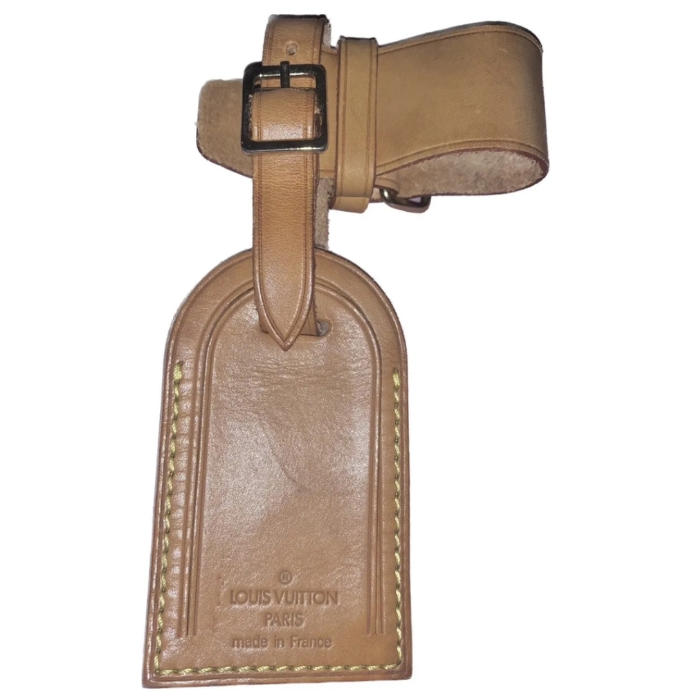 LOUIS VUITTON: Tan, Vachetta Leather & Logo, Luggage Tag 3 Pc Set